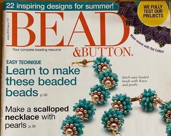 Bead and Button Magazine Beaded Beads Pearls Soutache June 2014 Issue