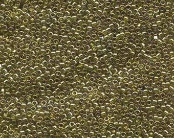 Delica Beads 7.5g Round #11 transparent yellow gold luster yellow-green DB0124
