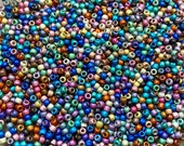 11 0 Perma Finish Matte Rainbow Multi Color Metallic Mix Toho Japanese Seed Beads 6 Inch Tube 28 grams