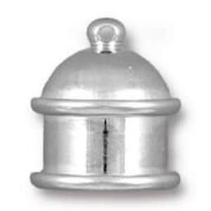 Cord End Tierra Cast Silver Plated Pagoda Recessed Channel for Leather Kumihimo 10mm ID 2 pcs F166