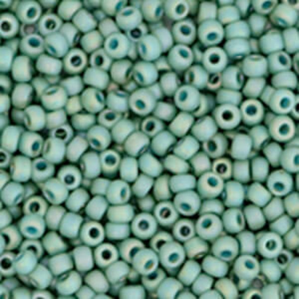 11/0 Frosted Opaque Glazed Rainbow Celadon Green Miyuki Japanese Glass Seed Beads 6 inch tube 28 grams #4701