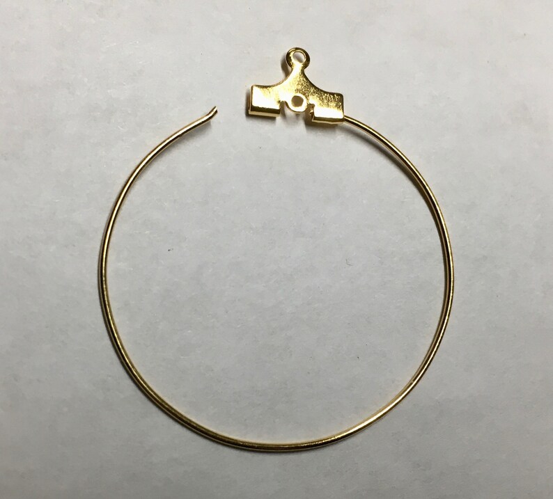 Beading Hoops Gold Plated Smooth Round Bead Hoops 30mm With Etsy