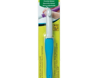 Clover Amour Aluminum Crochet Hook with Rubber Easy Comfort Handle Size O Hook 12mm