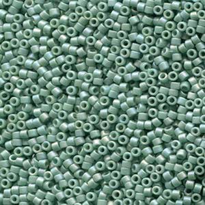 11/0 Miyuki Delica Frost Opaque Glazed Rainbow Celadon Green Glass Seed Cylinder Beads 7.2 grams DB2313