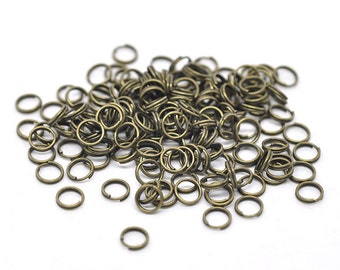 100 Split Rings Antique Bronze Plated 6mm Key Rings Jewelry Connectors F106