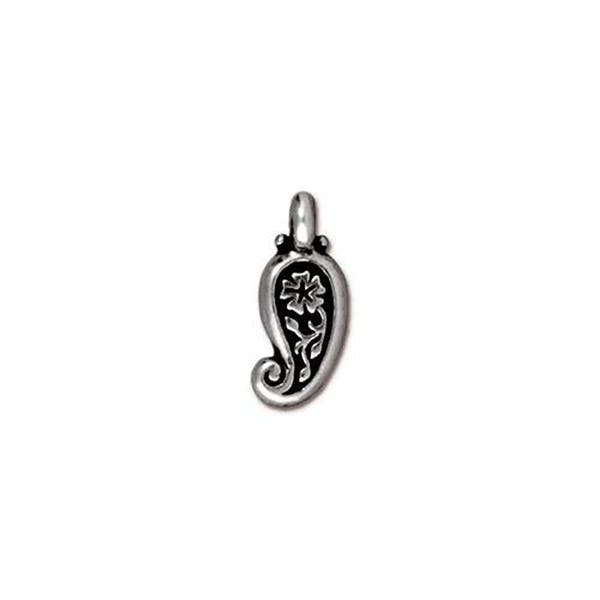 Paisley Charms 12.75x5mm Antique Silver TierraCast Two Charms 4 pcs F167
