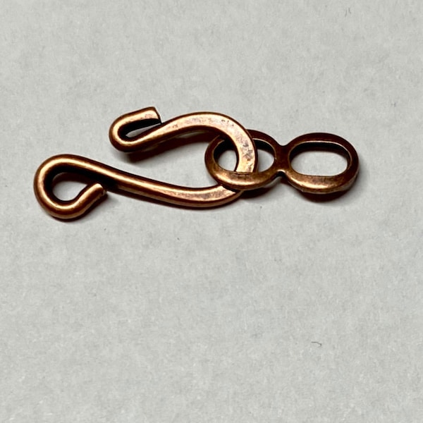 S Hook Clasps Antique Copper Plated Hook and Eye Clasps 16mm x 11mm 12 sets F304B