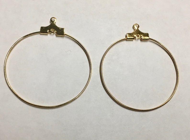 Beading Hoops Gold Plated Smooth Round Bead Hoops 30mm With Etsy