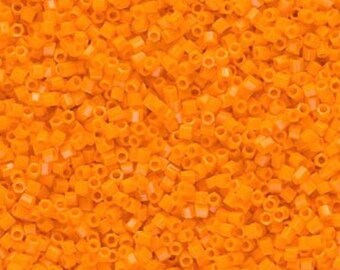Japanese Glass Seed Beads Size 11/0-4520 Opaque Orange Picasso