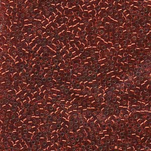 11/0 Miyuki Delica Silver Lined Burnt Orange Dyed Glass Seed Beads 7.2 grams DB0603