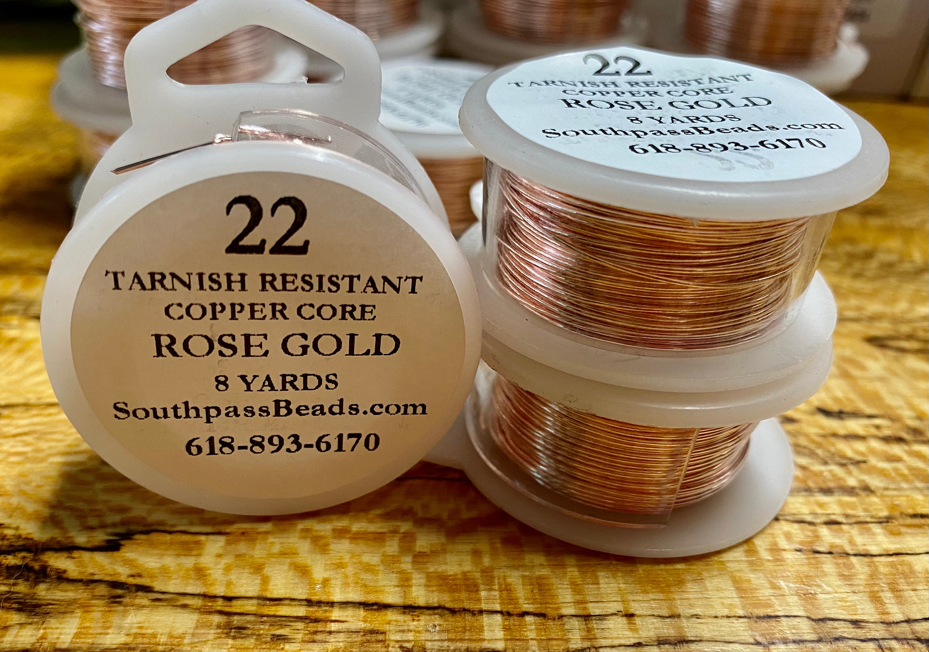 22 gauge Rose Gold Tarnish Resistant Copper Craft Wire 8 yards Made in USA