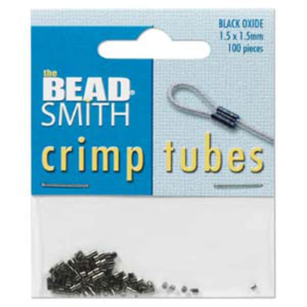 Crimp Tubes 100 Black Oxide Gunmetal Plated Crimp Tubes 1.5mm x 1.5mm F424