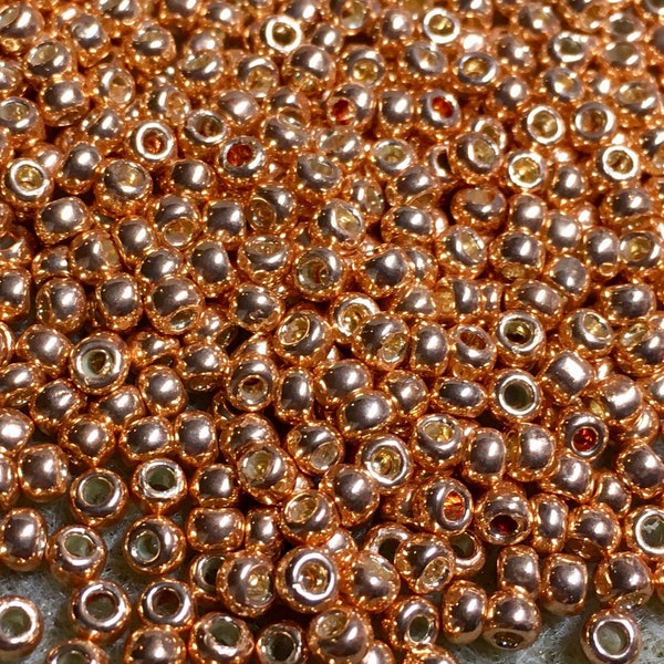 8/0 Perma Finish Copper Japanese Glass Rocaille Seed Beads 6 Inch tube 28 grams #P481