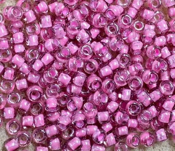 2mm Blue Purple Lined Transparent Seed Beads 12/0