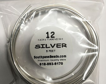 12 gauge Non Tarnish Silver Copper Craft Wire 5 ft Made in USA