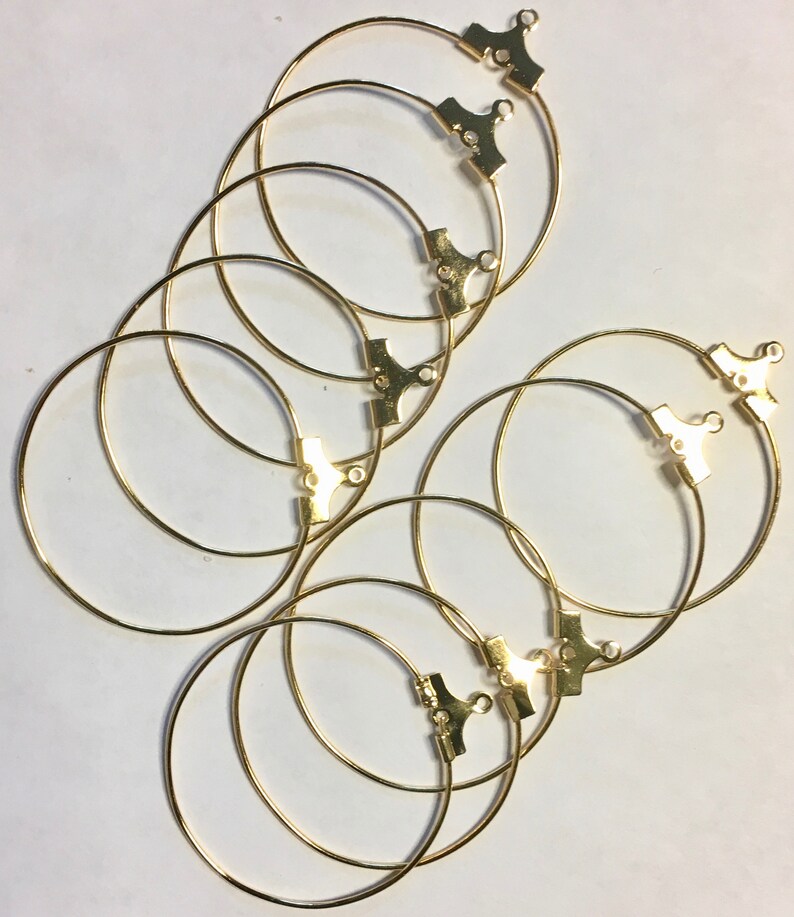 Beading Hoops Gold Plated Smooth Round Bead Hoops 30mm With Etsy