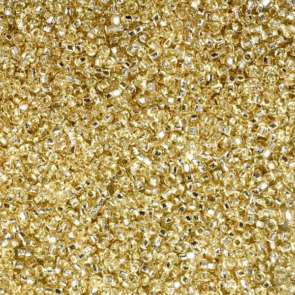 15/0 Light Gold Silver Lined Miyuki Glass Seed Beads 6 inch tube 28 grams #3