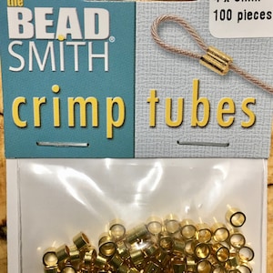 Crimp Tubes Large Gold Plated 4mm x 3mm Package 4x3 crimps Approx. 100 pcs