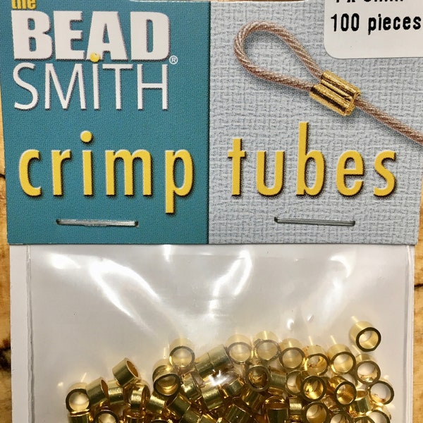 Crimp Tubes Large Gold Plated 4mm x 3mm Package 4x3 crimps Approx. 100 pcs
