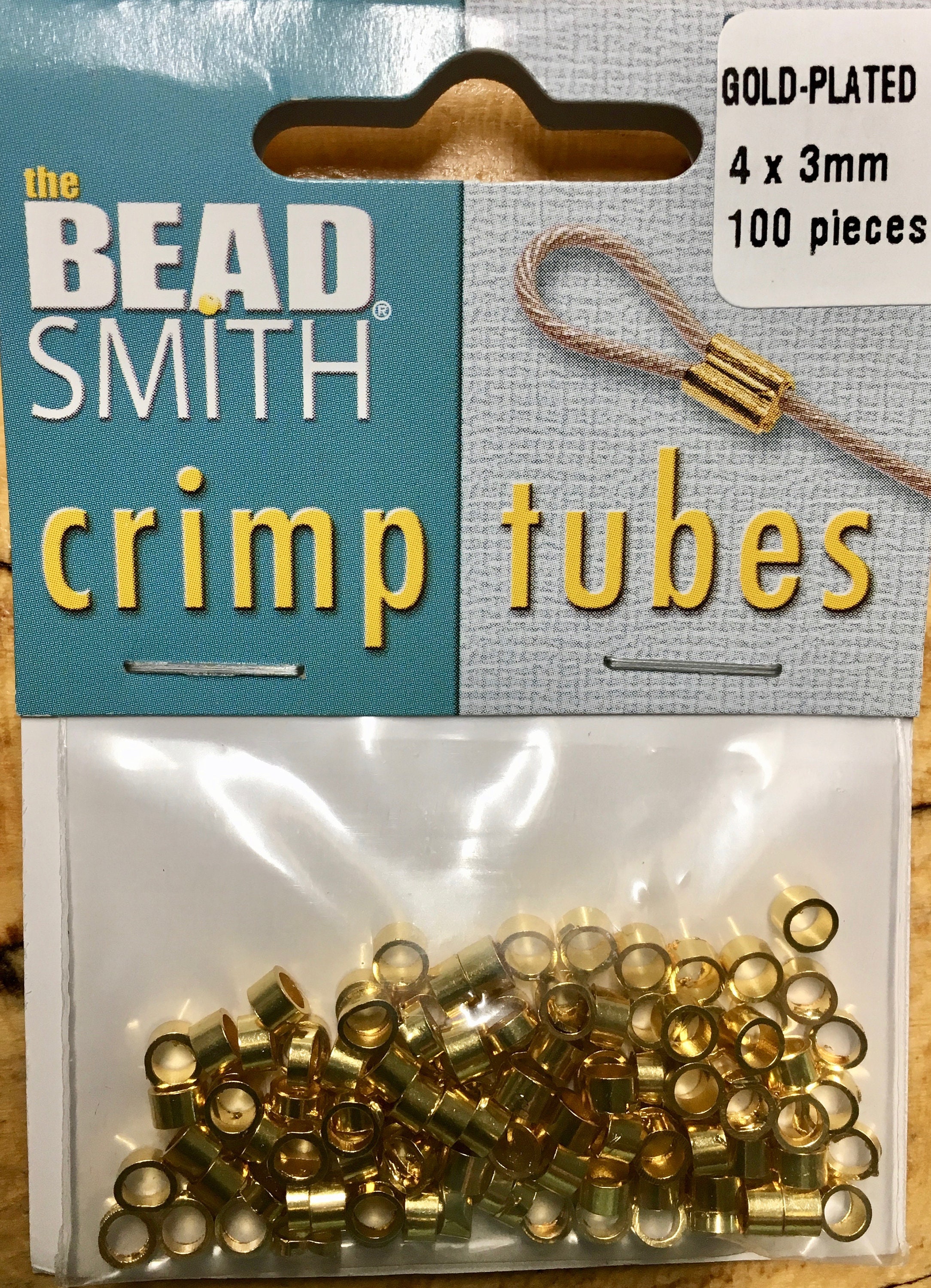 Gold Plated Crimp Beads, 100 Pieces, Crimping Tube Beads for