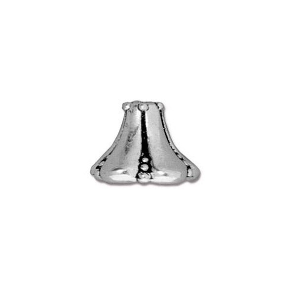 Large Bell Flower Antique Silver TierraCast BellFlower Cone Bead Caps Lead Free Pewter 8.5mm x 12mm 4 pcs F362