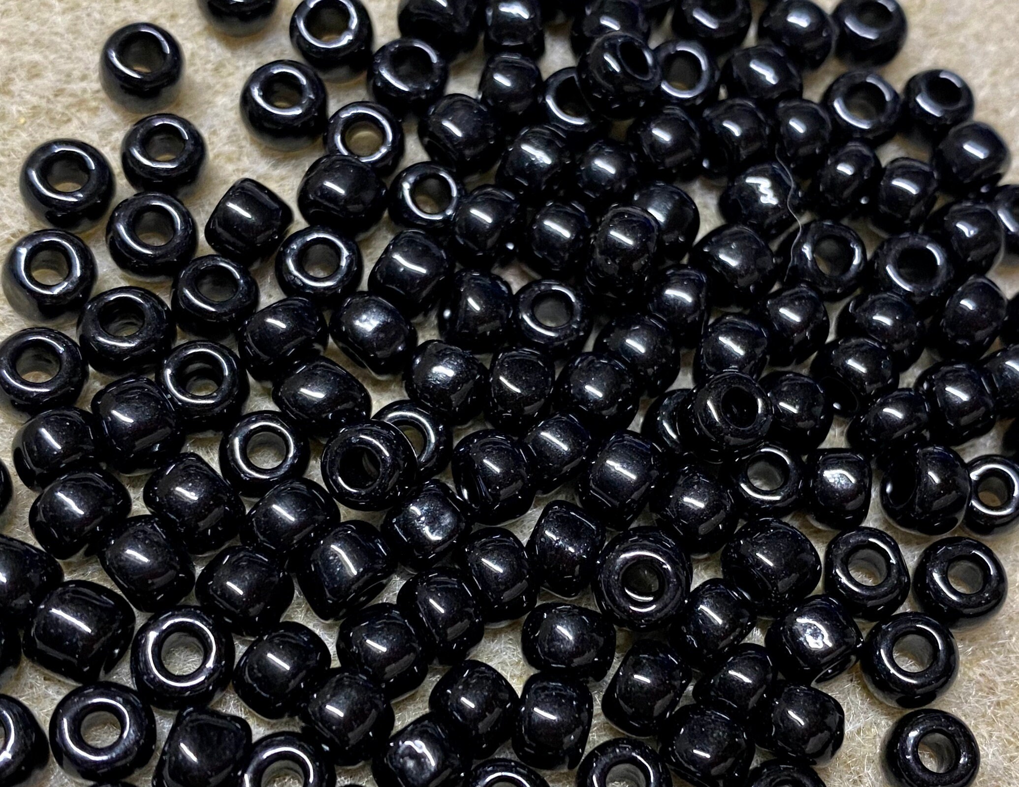 3 0 Black Opaque Large Hole Japanese Glass Seed Beads Big Seeds 6