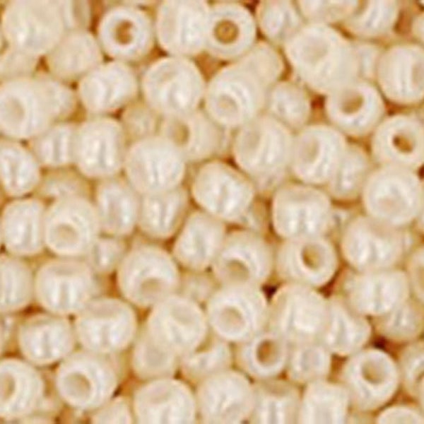 11/0 Opaque Lustered Light Beige Toho Japanese Glass Seed Beads 6 inch tube 28 grams #421A