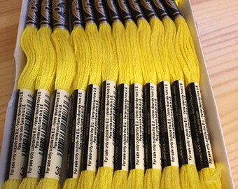 DMC 307 Lemon Embroidery Floss 2 Skeins 6 Strand Thread for Embroidery Cross Stitch Needlepoint Sewing Beading