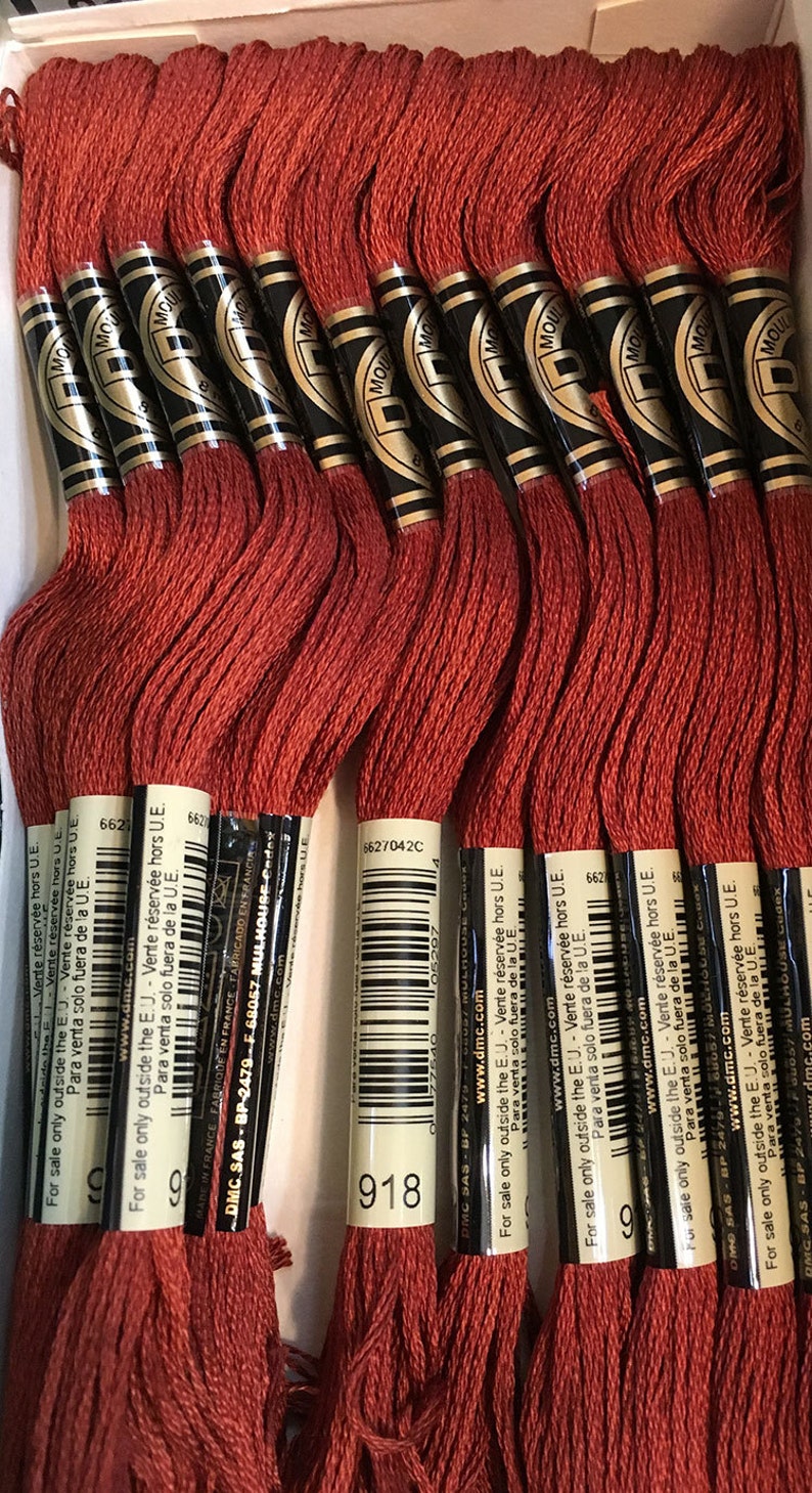 DMC 918 Dark Red Copper Embroidery Floss 2 Skeins 6 Strand Etsy