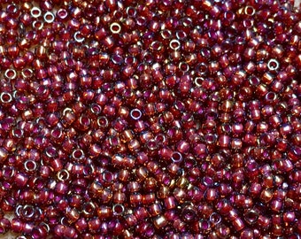 11/0 Gold Luster Red Japanese Seed Beads 6 Inch Tube 28 grams #389A