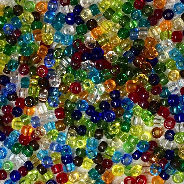 8/0 Transparent Multi Color Mix Japanese Glass Rocaille Seed Beads 6 Inch tube 28 grams