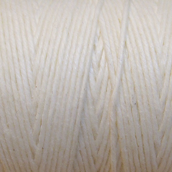 White Waxed Linen Cord 4 ply 10 yards for Macrame Kumihimo Knotting