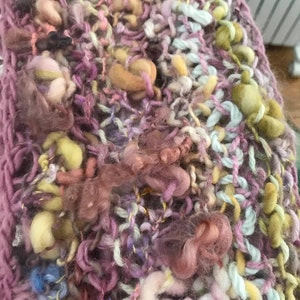 Fairies Villanelle Handknit Scarf Wrap Boho Style Wool Locks Mohair Boucle Alpaca Sparkle Fringe 8 ft long