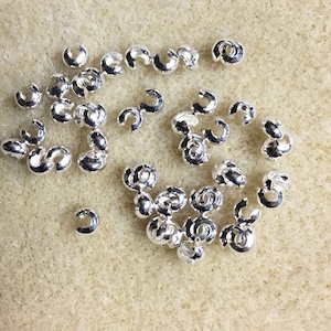Crimp Covers Silver Plated Crimps 3mm for Crimp Beads or Tubes approx. 144pcs F419A