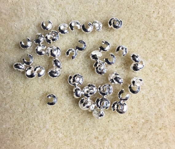Sterling Silver Crimp Cover 3.5 MM Made In USA Pack Of 20