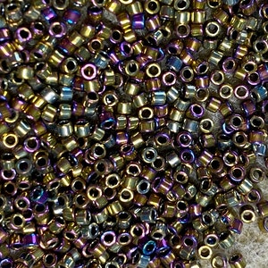 11/0 Miyuki Delica Metallic Golden Iris Glass Seed Beads 7.2 grams DB0029