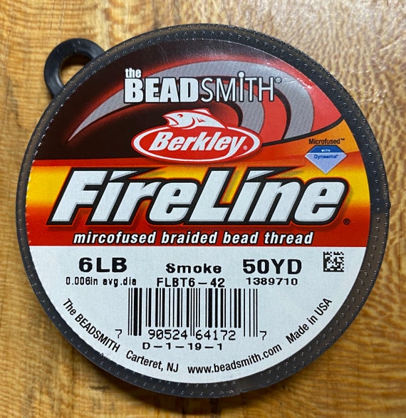 6 Lb Smoke Fireline Braided Beading Thread .006 Avg Diameter 50