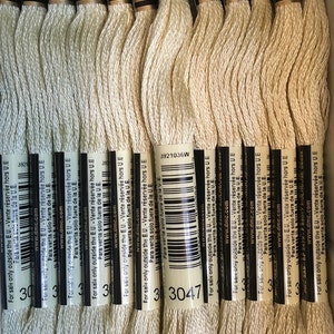 DMC 3047 Light Yellow Beige Embroidery Floss 2 Skeins 6 Strand Thread for Embroidery Cross Stitch Needlepoint Sewing Beading