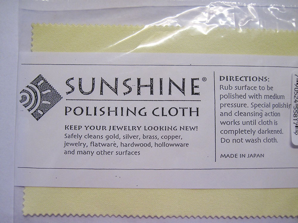 Sunshine Polishing Cloth 7.5 X 5 Inches Cleans Jewelry Non Scratch Tarnish  Remover 