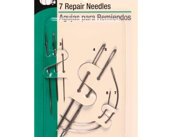Dritz Repair Needles for Leather Canvas Sail Carpet Sacks 7 Needles