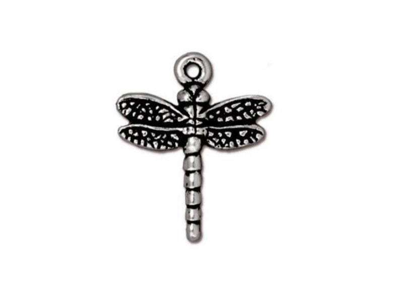 2 Antique Silver Dragonfly Double Sided Charm TierraCast Lead Free Pewter 16mm x 20.5mm Two Charms 2 pcs
