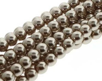 Champagne Czech Glass Pearl Beads 3mm Approx. 150 beads F386A