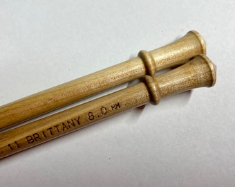 Size 11 Brittany Birch Wood Knitting Needles 10 inch Long Made in the USA Size 11 US 8.0mm