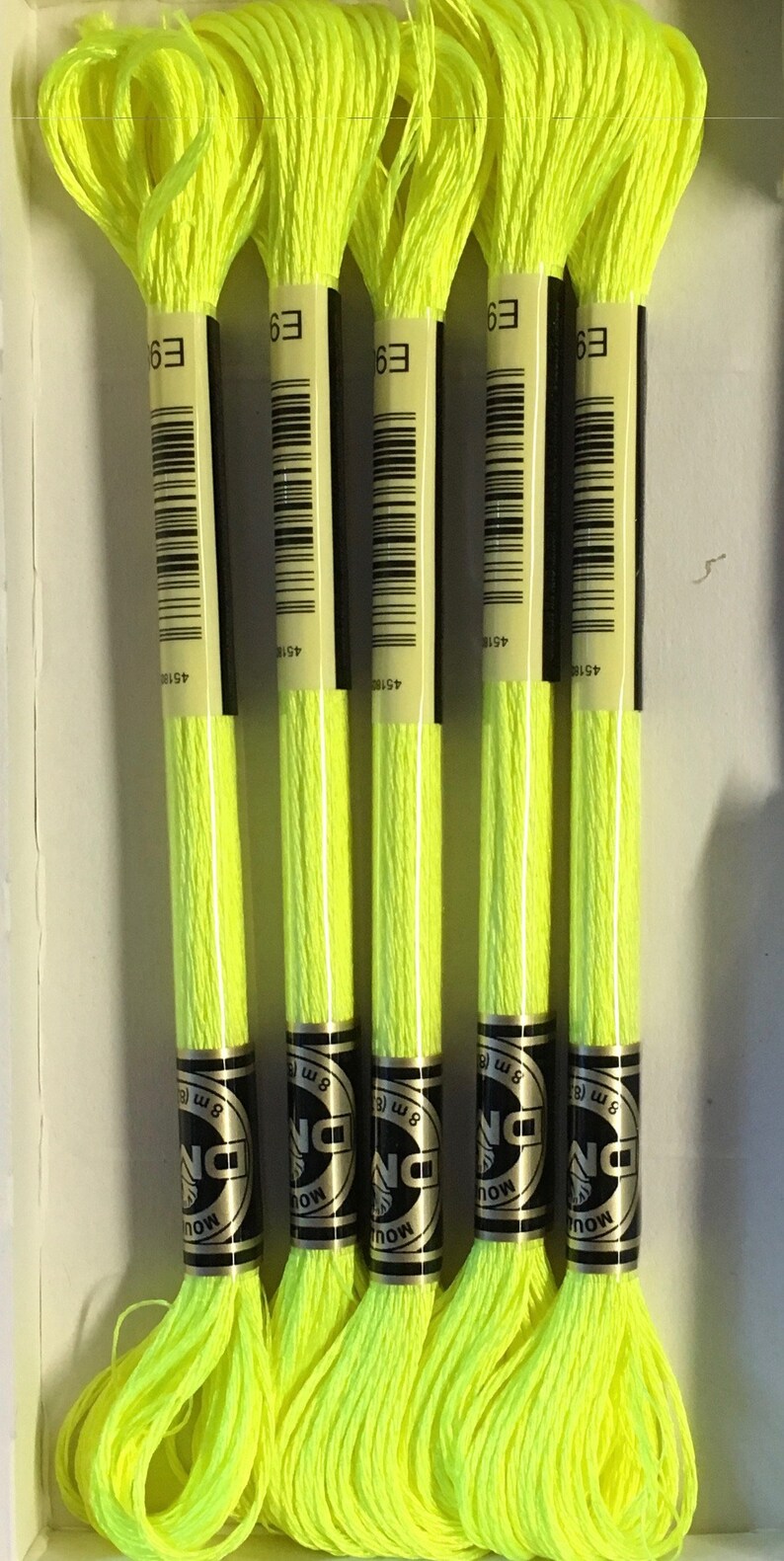 DMC E980 Neon Yellow Metallic Light Effects Embroidery Floss 1 Etsy