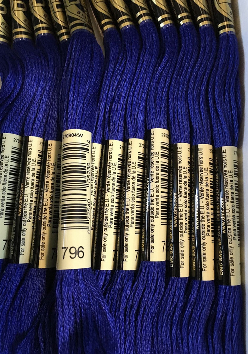 DMC 796 Dark Royal Blue Embroidery Floss 2 Skeins 6 Strand - Etsy