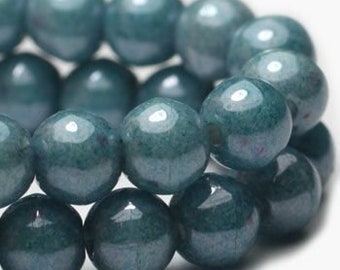 Druk Round Beads 4mm Opaque Light Slate Blue Czech Pressed Glass Round Druk Beads Approx. 50 beads