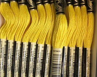 DMC 973 Bright Canary Embroidery Floss 2 Skeins 6 Strand Thread for Embroidery Cross Stitch Needlepoint Sewing Beading 2 Skeins