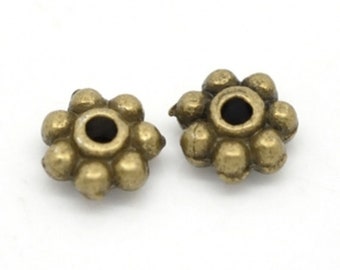 Antique Bronze Pewter Heishe 5mm Daisy Spacers Rondelles Tube of Approx. 100 Beads F266B