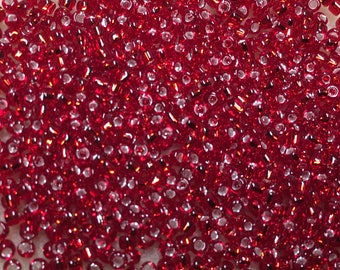 11/0 Silver Lined Red Japanese Seed Beads 6 Inch Tube Approx 28 grams #11A