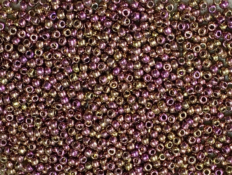 110 Metallic Gold Iris Japanese Seed Beads 6 Inch Tube 28 grams #460H